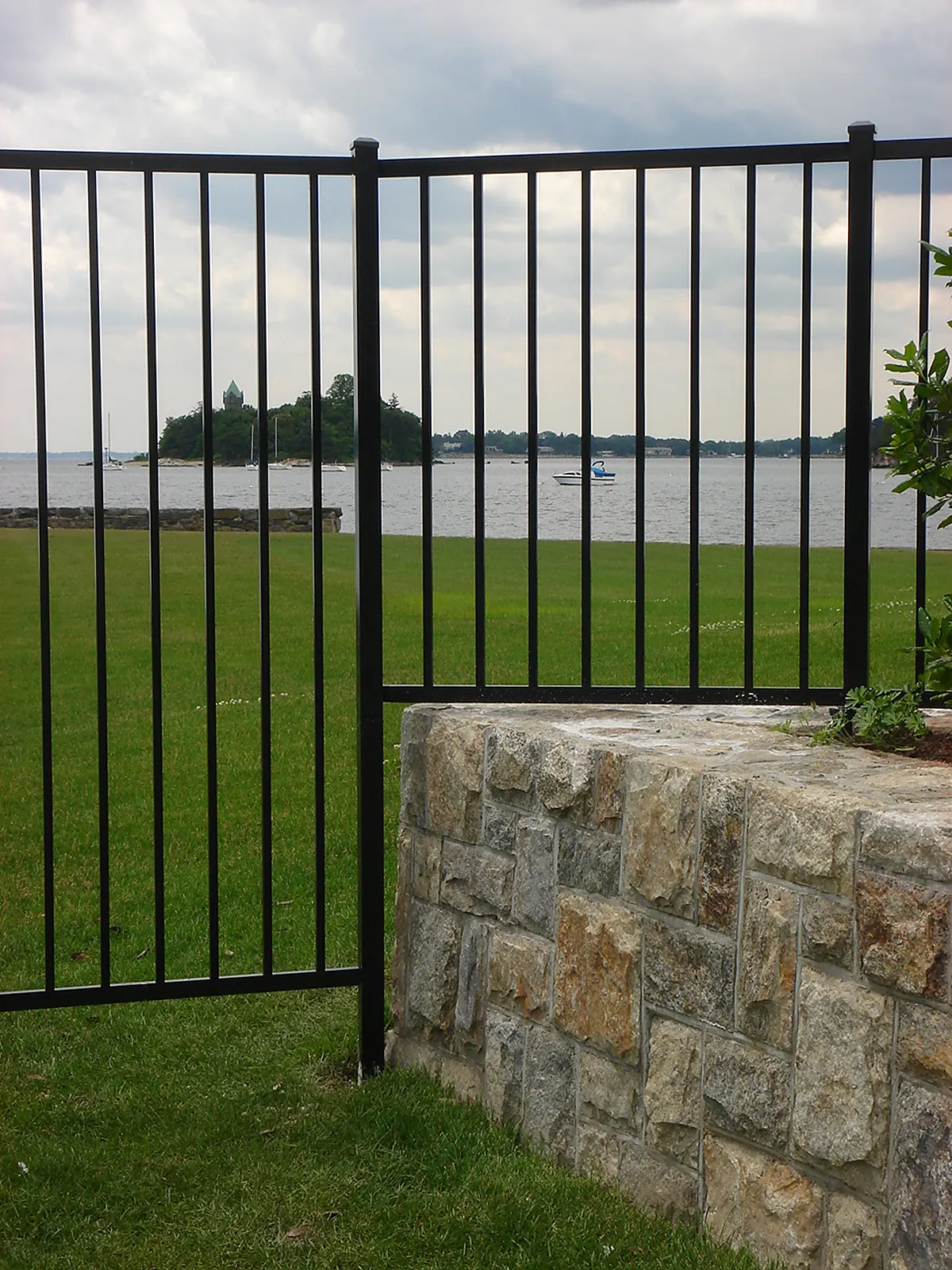 Wrought iron fence and gate detail